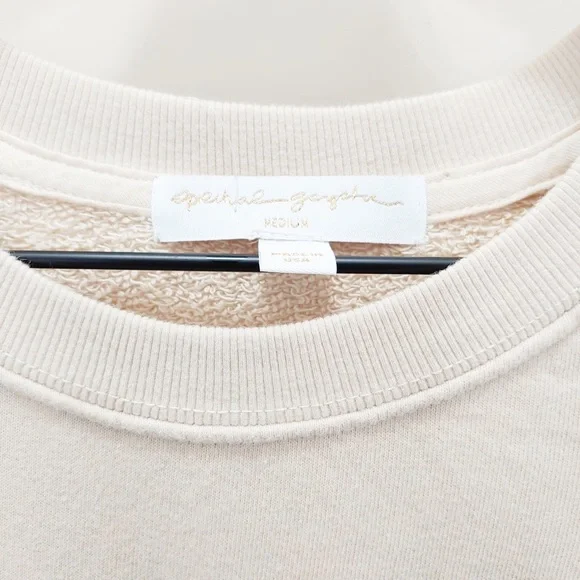 Spiritual Gangster Maya Cut Off Sweatshirt in Beige Size M - Picture 5 of 6